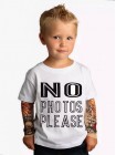 Детская белая футболка с тату рукавами 